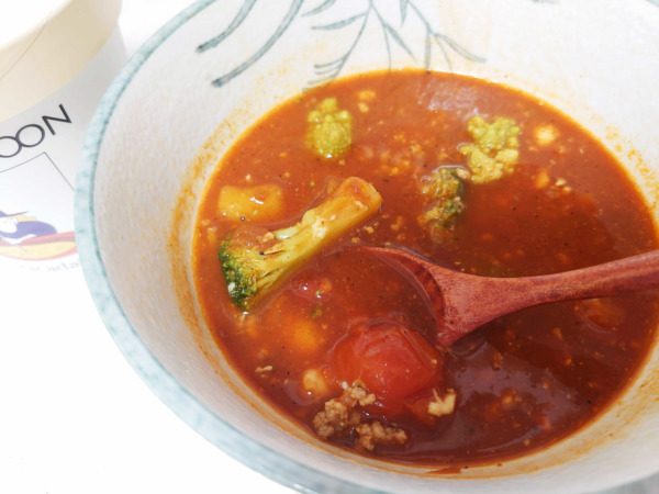 green spoon（グリーンスプーン）スープのabracadabra 地中海野菜のチリコンカン、温め後